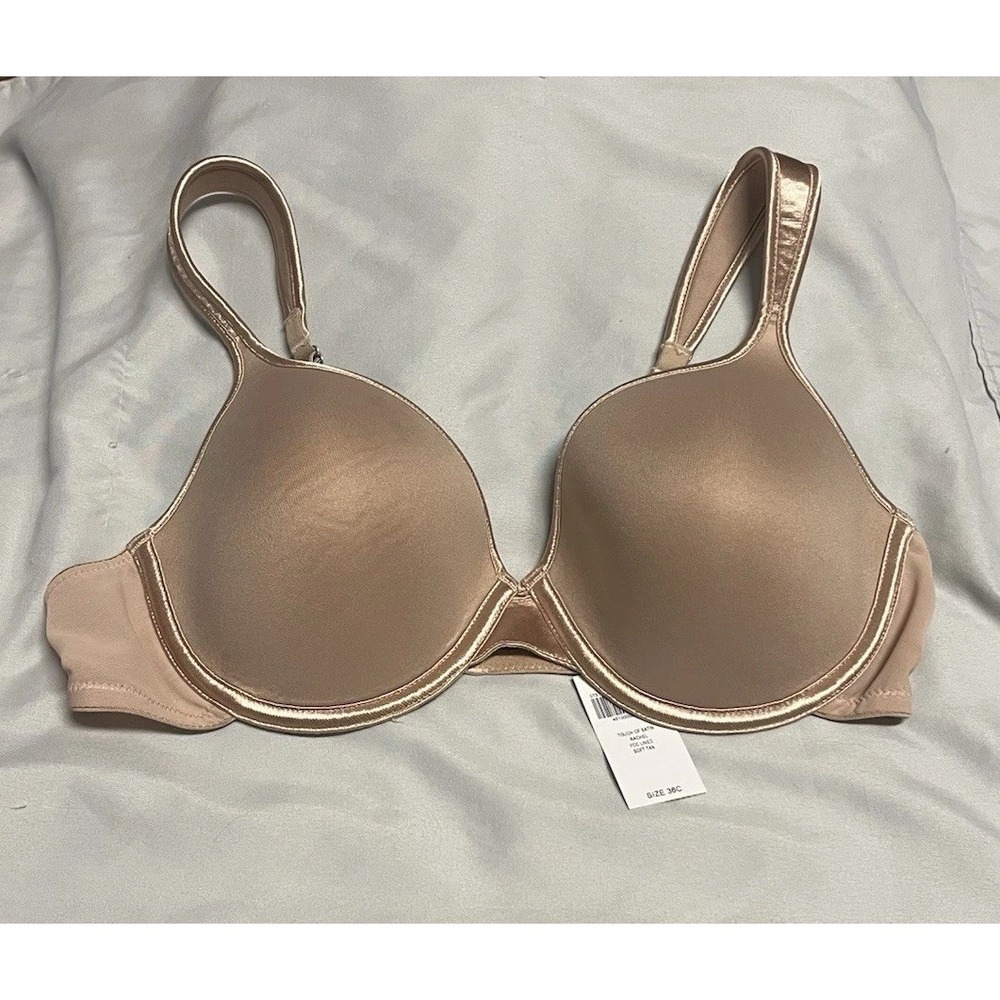 Soma Touch Of Satin 36C Lined Rachel Underwire Bra Beige Full Coverage NWT